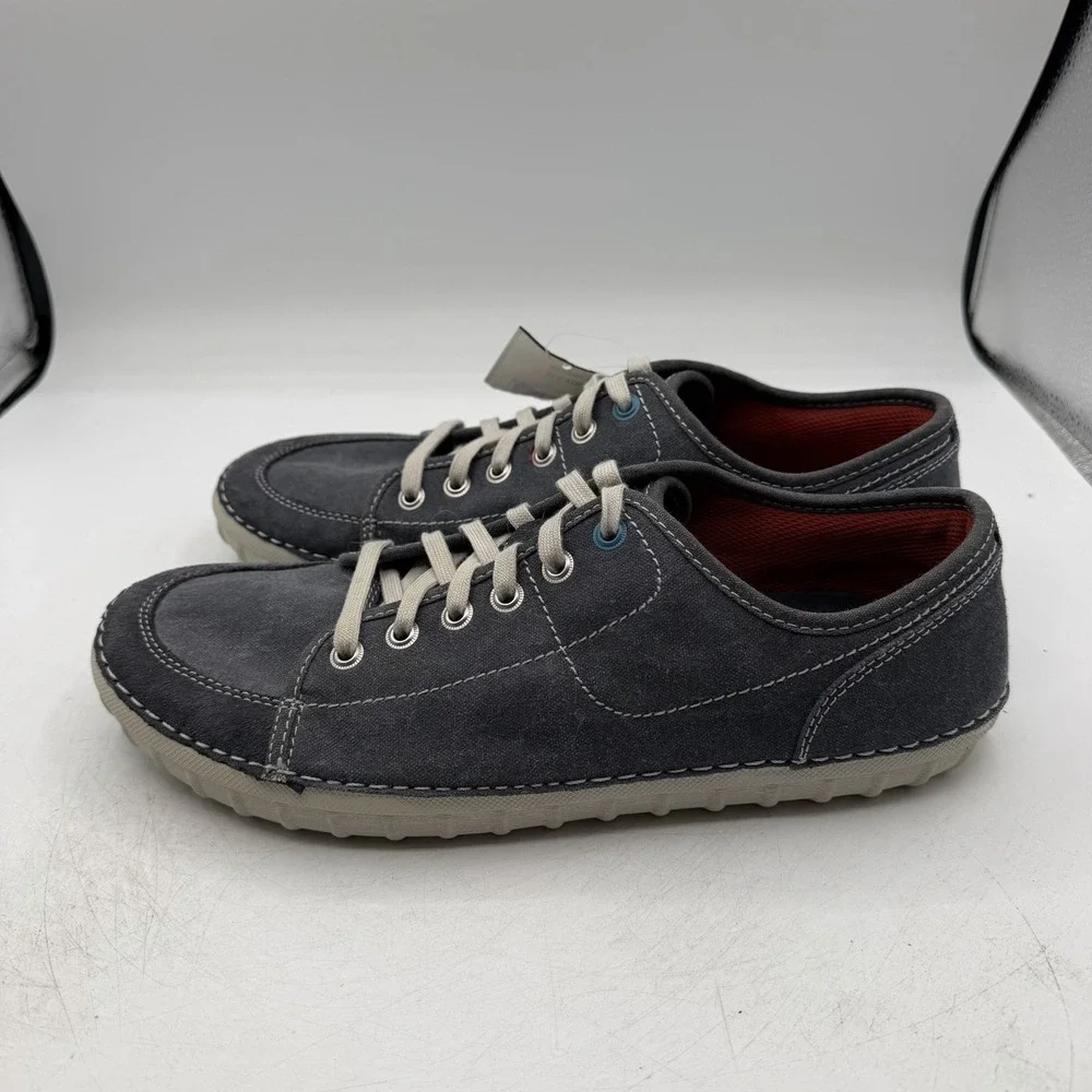 Clarks Kornel Row Shoes Mens Sz 11.5 M Navy Blue Canvas Casual Sneakers NWT
